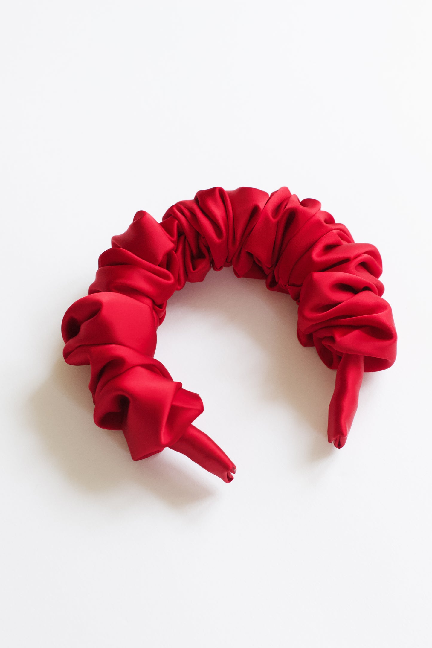 Oxblood Satin Scrunchie Headband