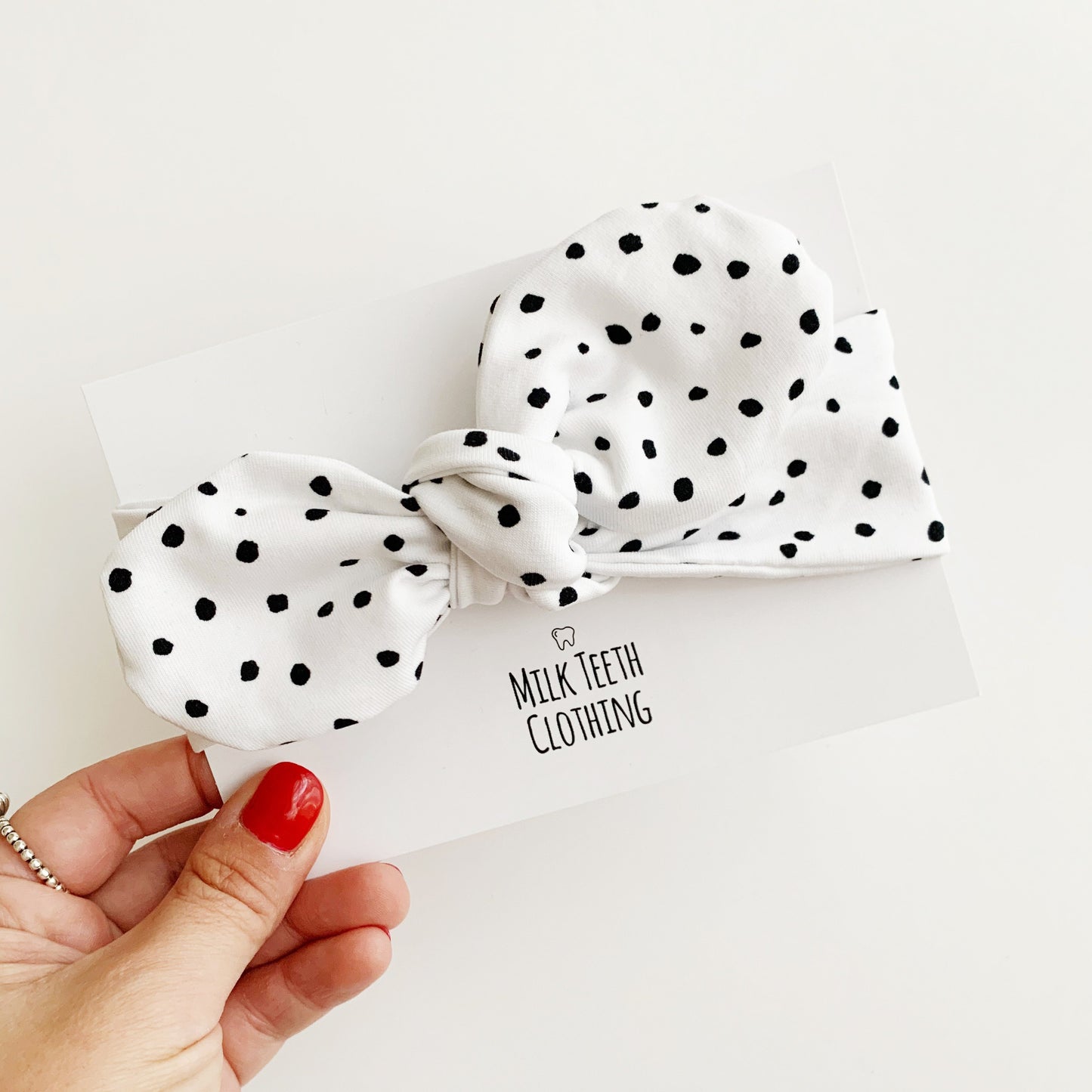 White Dotty Headband