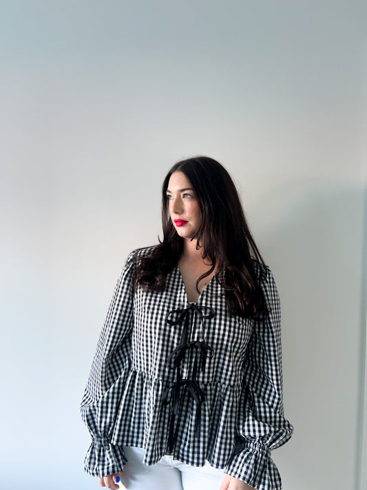 V Neck Tie front Top