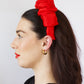 Red Satin Scrunchie Headband