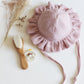 Dusky Pink Frill Sun Hat