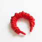 Red Satin Scrunchie Headband - Small