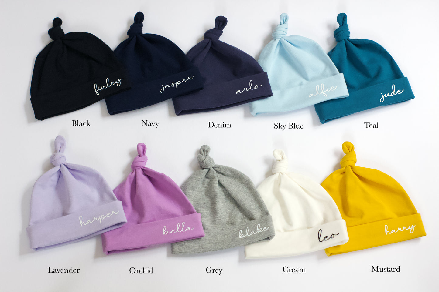 Personalised Jersey Baby Knot Hat